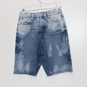 Topshop Blue Cotton Straight Jeans Shorts men Size W28